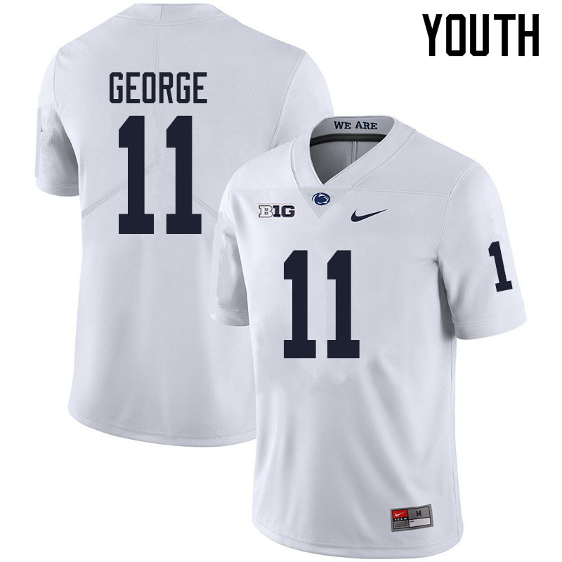 NCAA Nike Youth Penn State Nittany Lions Daniel George #11 College Football Authentic White Stitched Jersey WGU7498ZO